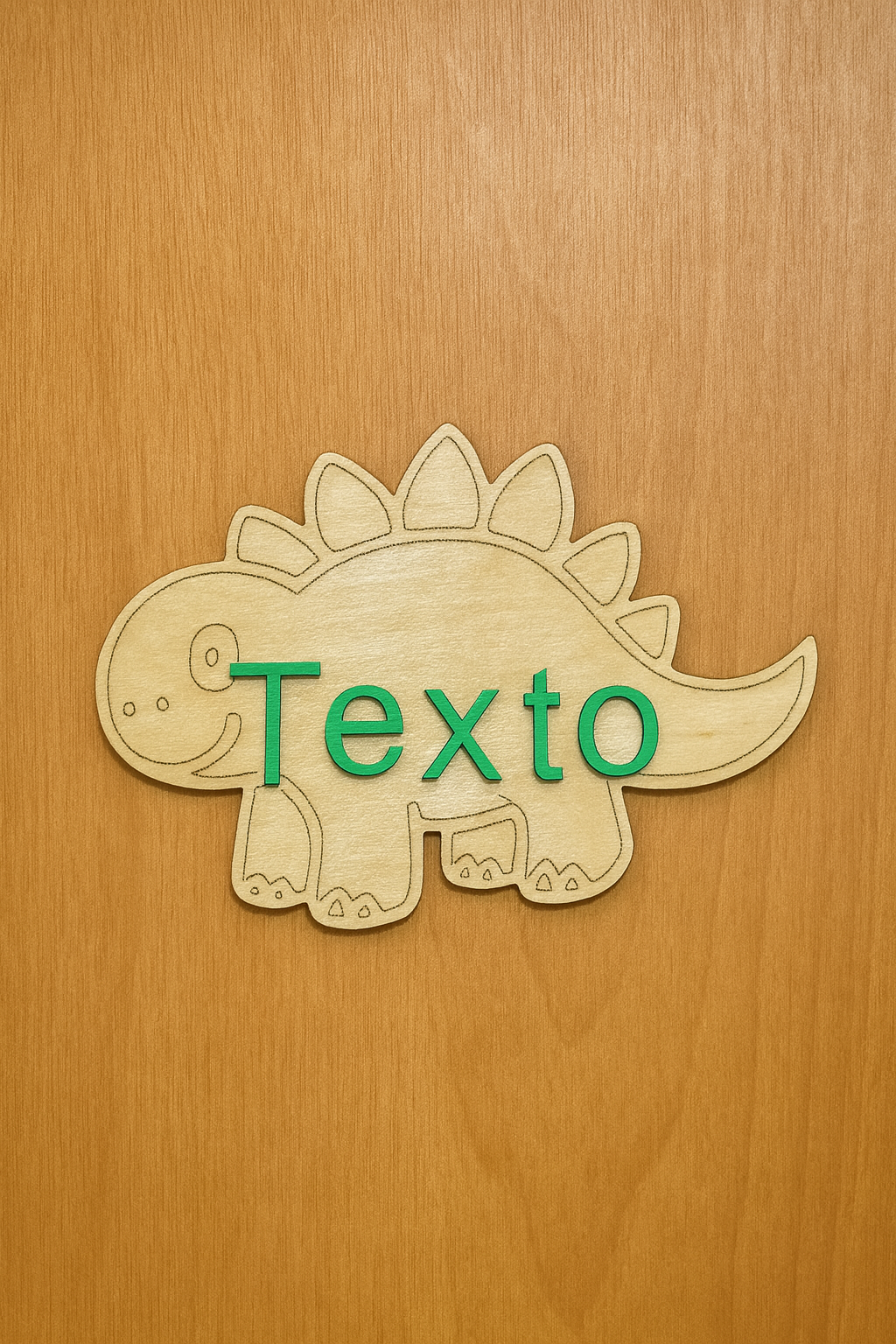 Cartel Dino de Madera