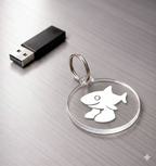 Llavero Personalizado de Metacrilato Logo + Tintado Blanco