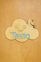 Cartel Nube de Madera