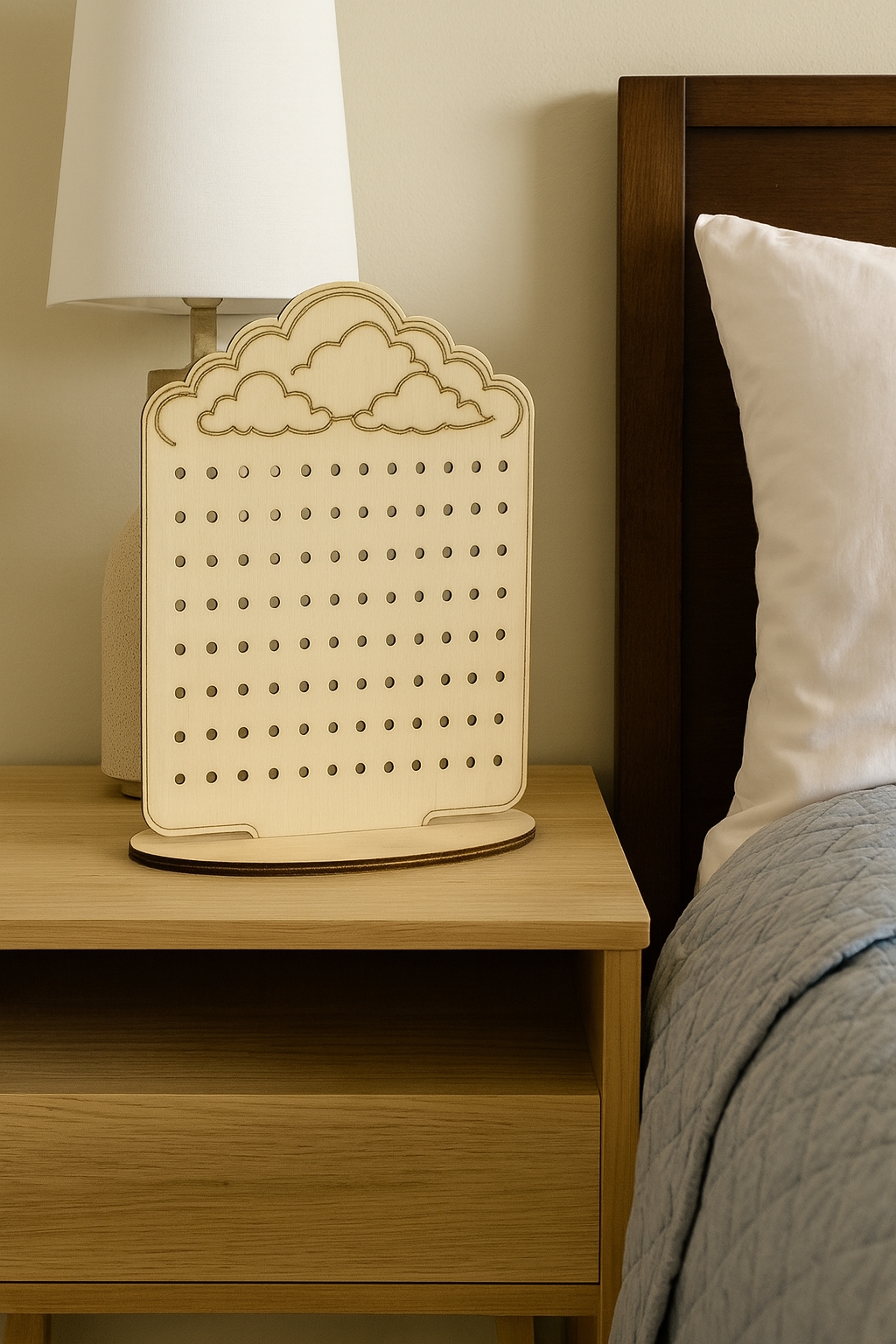 Estante de Madera para Pendientes – 108 Agujeros