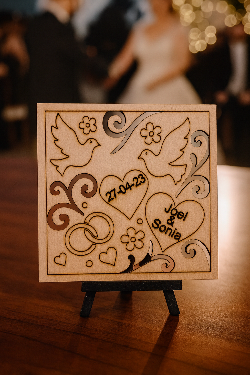 Tarjeta de Madera para Invitados - Bodas y Eventos 1